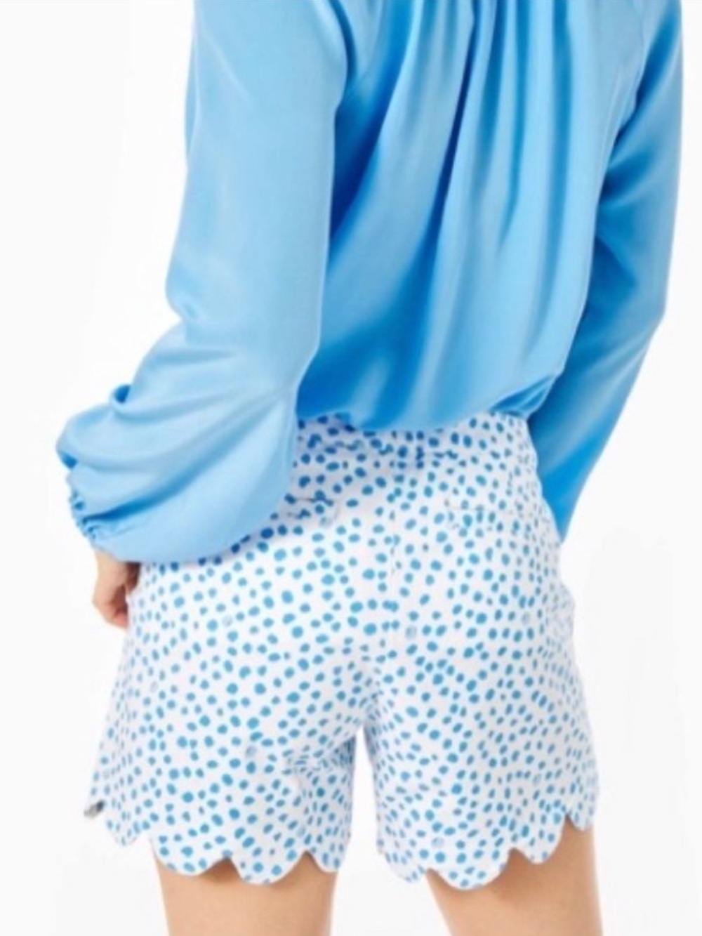 Lilly Pulitzer Buttercup Stretch Shorts Zanzibar Blue Dot Size 6 NWT - Picture 14 of 15
